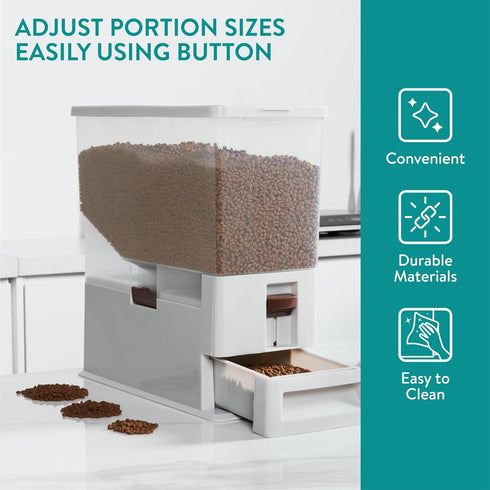 14.8QT (14L) Navaris Pet Food Container - Dry Food Storage for Cats and Dogs or Other Pets - Durable Transparent Design