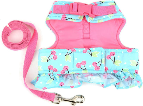 SELMAI Cat Harness and Leash, Escape Proof Cherry Vest for Small Dogs and Kittens, Soft Padded for Walking