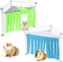 Shappy 2 Pcs Guinea Pig Hideout Corner Fleece Toys, Cute Ferret Hammock for Small Pets (Grey with Blue, Grey with Green)