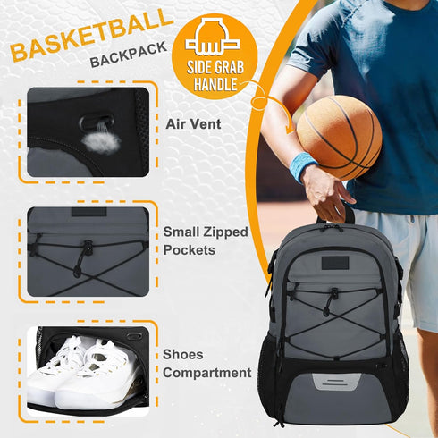 Goloni Soccer and Basketball Backpack - Ball and Shoe Compartment