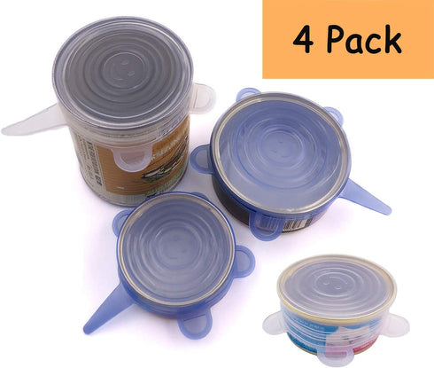 COMTIM Pet Food Can Lids, Silicone Stretch Covers for Dog Cat Food, Reusable Universal Size Fit Most Cans