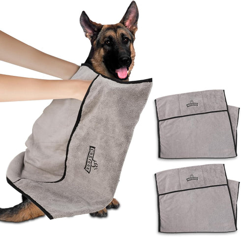 Microfiber Dog Towels Set, 2 Pack Quick Dry Large Dog Towel for Drying Dogs, Super Soft Pet Bath Towels (24 * 40 inch,