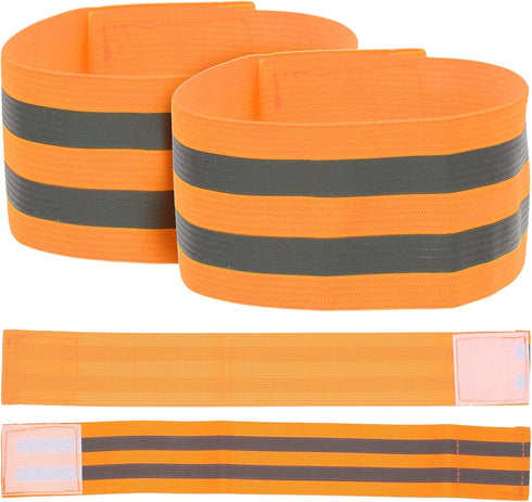 Sosoport 4pcs Reflective Wrist Strap, Elastic Webbing Ankle Strap for Night Run Clothing