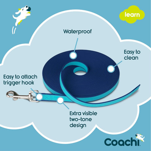Coachi 10m Training Line: Safe Outdoors Training for Dogs & Puppies, Lightweight, Waterproof, Ideal for Recall