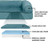 Furhaven Cooling Gel Dog Bed for Medium/Small Dogs, Removable Bolsters & Washable Cover, Plush & Suede Sofa for Dogs Up