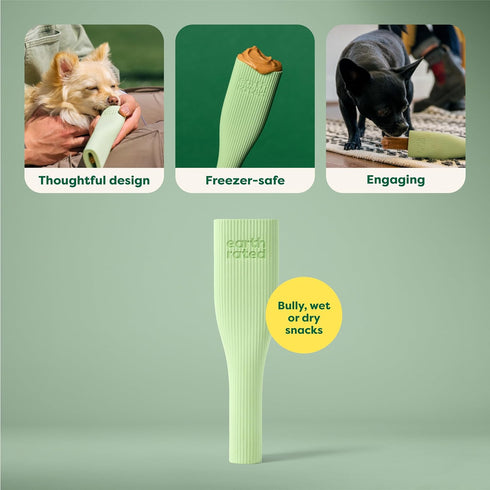 Earth Rated Dog Toy, Enrichment Toy for Adult and Puppy Dogs, Dishwasher and Freezer-Safe, Natural Rubber, Small, Green