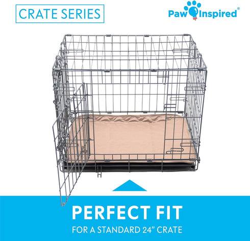 (2 Pack), 24 Inch (24x18 Inch, Pack 2) Paw Inspired Washable Crate Liners for Dogs Leakproof, Non-Slip Pee Pads