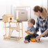 3 HiCaptain Large Bird Playground, Layers Cockatiel Playground, Pet Parrot Playstand Gym Wooden Playpen Birds Play