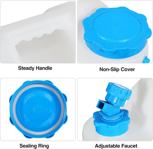 REDCAMP 4.9 Gallon Water Container with Spigot, BPA Free Portable Emergency Water Jug for Camping & Hiking (18.5L,