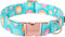 Sunflower Summer Dog Collar, Unique Style Paws Blue Adjustable Collar for Small Medium Large Dogs with Metal Buckle