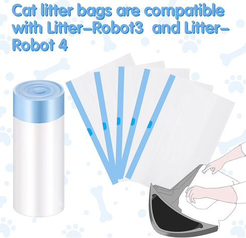 100 Count 25" 16" 3/4 9-11 Harloon x Cat Litter Box Liners Waste Drawer Drawstring Liners Bags Compatible with Litter