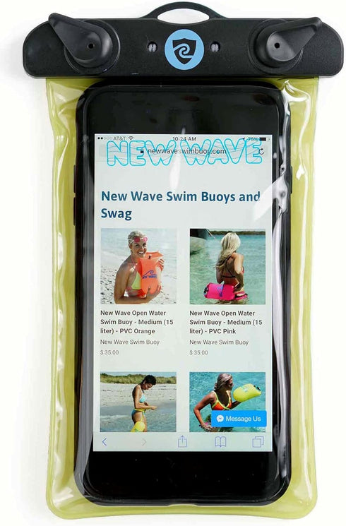New Wave Waterproof Pouch for Open Water Swimmers and Triathletes - No Dry-Bag, Waterproof Phone Pouch