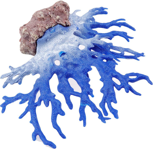 Semetall Artificial Coral Ornament, Resin Aquarium Plants Coral Fish Tank Decorations in Blue White
