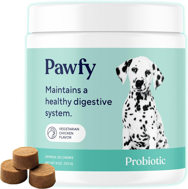 Pawfy Probiotic Soft Chews | Digestive, Gut, Immune Support for Dogs, Diarrhea & Constipation Relief