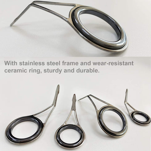 THKFISH Rod Repair Kit, Ceramics Tips and Stainless Steel Guides for Fishing Rod Repair