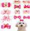 MTLEE 12 Pieces Small Dog Hair Bow Rubber Bands, Cute Puppies Hair Bows with Rhinestones, Pet Hair Accessories