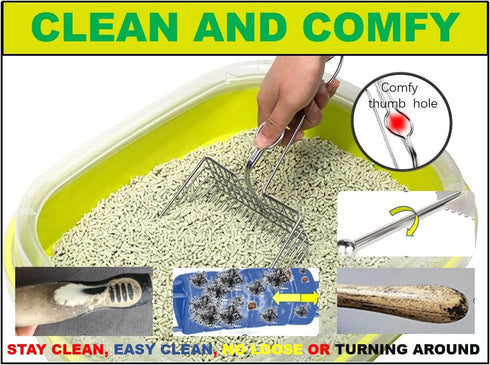 Jumbo Cat Litter Scoop Metal, Solid Metal Sifter with Holder, Cat Urine Scoop, Litter Scooper Holder