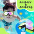 Vvinca 2pc Kids-Goggles, Wide View Anti Fog UV Shattered Lens Swim Goggles for Toddlers 3-14