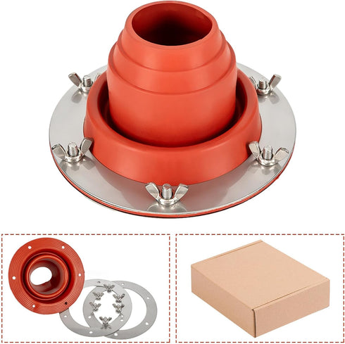 Tent Stove Jack Kit, Silicone High Temp Flexible Roof Jack Pipe Boot for Bell Tent, Yurt, and Wood Burner