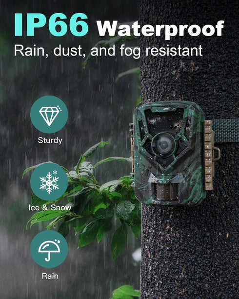 KJK Trail Camera 36MP 2.7K, Mini Game Camera with Night Vision, Waterproof with 2.0” HD TFT Screen