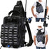 Fishing Tackle Bag with Rod Holders, Multifunctional Sling Backpack with Earphone Hole, Weatherproof for Outdoors