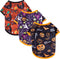 XIAOYU 3 Pieces Halloween Dog Shirt - Funny Black Bat, Magic Hat, Pumpkin Head T-Shirt for Small Dogs & Cats (S)