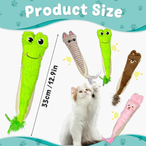 Cats,10.24inches 2 Andiker Catnip Toys for Indoor Plush Toy for Cats with Crinkle Paper Inside,Fluffy cat Toy