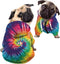 Howilath Dog Zipper Hoodie - Stylish Tie-Dye Spiral Colorful Rainbow Streetwear Hooded Apparel for Pets - L