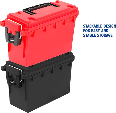 Sheffield 12636 Waterproof Field Box, Pistol, Rifle, or Shotgun Ammo Storage Box, Tamper-Proof Locking Can, Made in The