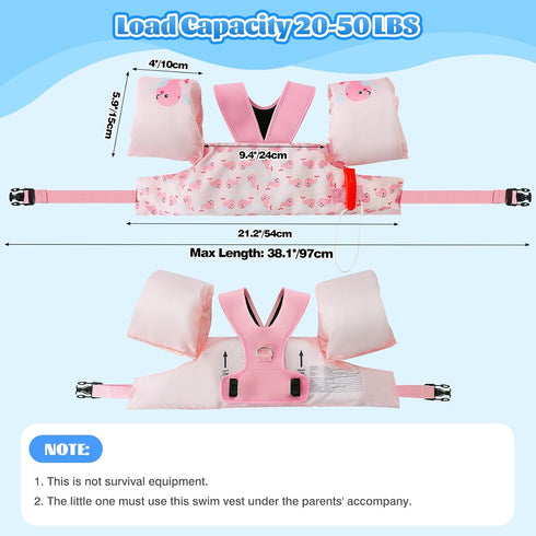 20-30-40-50lbs, Swimming MoKo Swim Arm Band for Kids Clearance Toddler Swim Vest Cute Cartoon Wings Pool Floats Sleeve