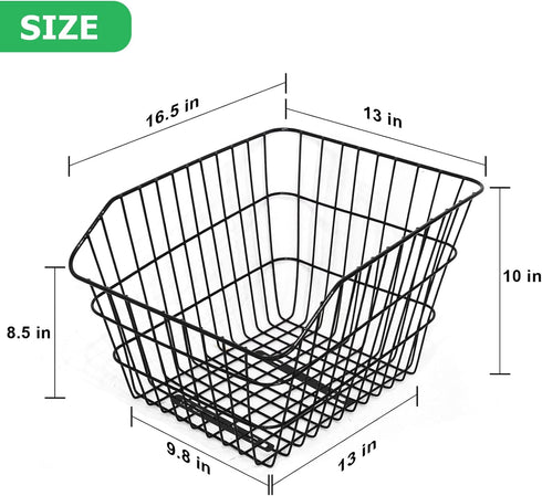 RAYMACE Rear Bike Basket with Waterproof Cover, Bicycle Cargo Rack Storage for Back Under Seat
