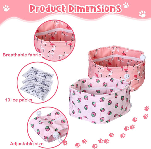 2 Pcs Dog Cooling Bandana Collar, Adjustable Pet Scarf with 10 Recyclable Ice Packs for Medium Dogs and Cats