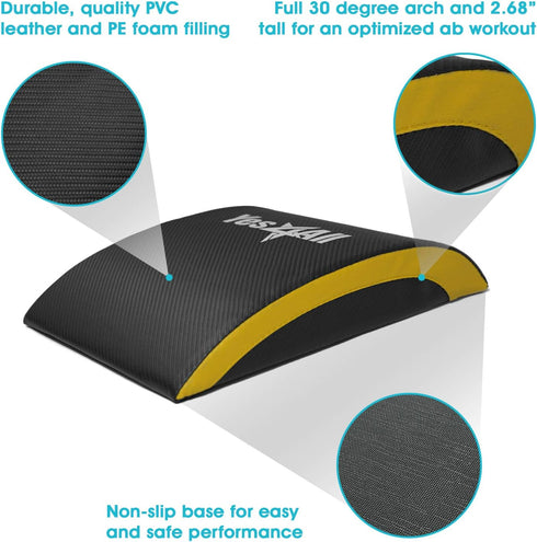 Yes4All Ab Mat Tailbone & No Tailbone Foldable Abdominal Exercise Sit Up Support Pad for Core Training