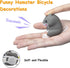wonuu Duck Bike Bell with Light and Helmet, Cute Hamster Bicycle Horn, Dashboard Decoration Hamster Toy
