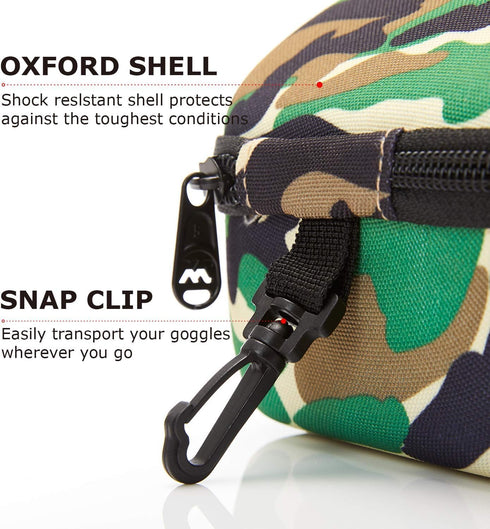 XCMAN Rigid EVA Ski Goggle Case - Fits All Shapes and Sizes of Ski Goggles