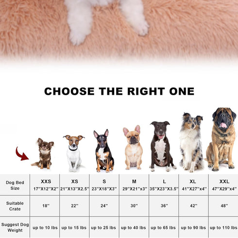 Bedfolks Waterproof Dog Crate Bed, Plush with Removable Washable Cover, Faux Fur for Extra Large Dogs, 41"x27", Solid