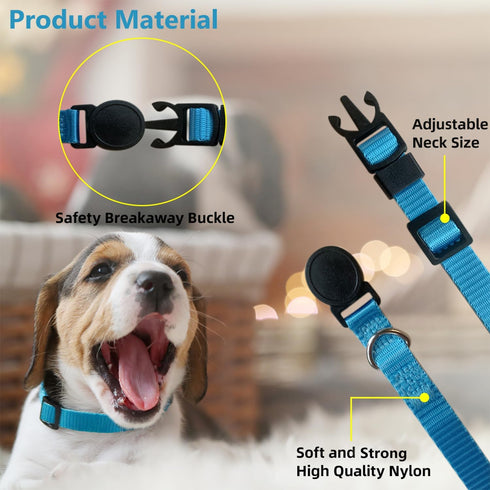 Puppy ID Collar, Adjustable Identification Collars for Newborn Pets, Super Soft Nylon, Breakaway Buckle