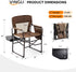 VINGLI Camping Chairs, Directors Chair, Camping Chair with Side Table & Carry BagHeavy Duty Camping Chairs for Adults
