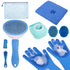 PAWCHIE Bath Grooming Kit for Pets, 9 PCS Hair Brush Set with