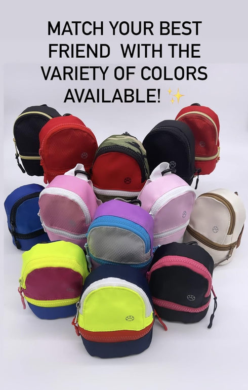 LLC Dog and Cat Backpack, Small Carrier with Clip on Harness, Fun Pet Treat Holder, OG Neon Series, Pink Black