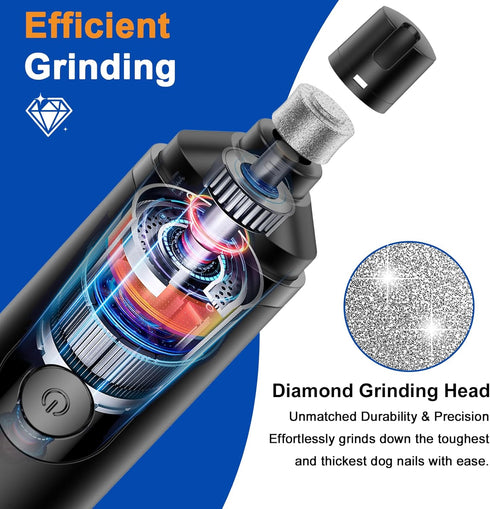 HOOCEN Trimmers Dog Nail Grinder, Quiet and Low-Vibration Dog Nail for Large Dogs, Medium, Small Dogs Cats Pets