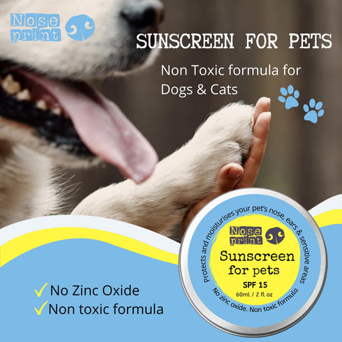 Noseprint 60ml, 15, Pet Sunscreen Balm, SPF Moisturizing, Eco-Friendly Tin, Non-Toxic Formula for Dogs and Cats