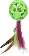 JW Pet Cataction Feather Ball with Bell, Cat Toy, Green, 1 Count