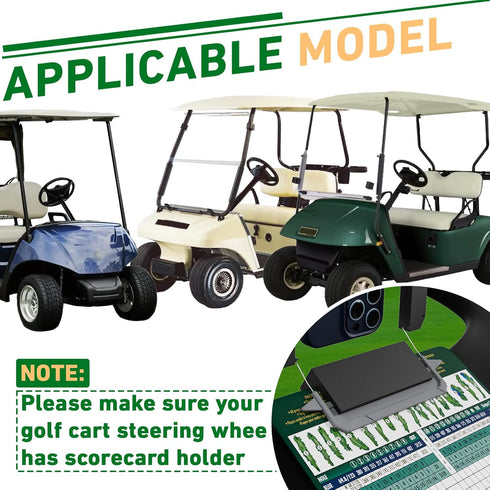 Golf Cart Steering Wheel Cell Phone Mount, Flip Up Phone Holder for Club Car, EZGO, Yamaha