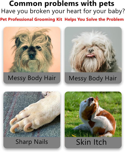 Trimmer (4PCS) Rabbit Professional Nail Clippers Grooming Kit with Pet Shedding Slicker Brush, Pet Grooming Comb, Nail