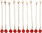 Beavorty 10pcs Red Metal Number Charms Chain with Lobster Claw Clasp, Delicate
