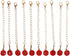Beavorty 10pcs Red Metal Number Charms Chain with Lobster Claw Clasp, Delicate