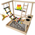 Hamiledyi Parrots Playground Bird Play Gym Wood Perch Stand Colours Climb Ladders