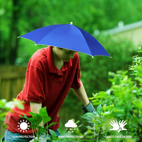 Umbrella Hat with Elastic Headband - Hands-Free Umbrella for Women Men