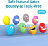SCHITEC 8 Pack Squeaky Dog Toys, Soft Animal Rubber Interactive Fetch Ball Set, 2.5” Bouncy Egg for Small Medium Pets